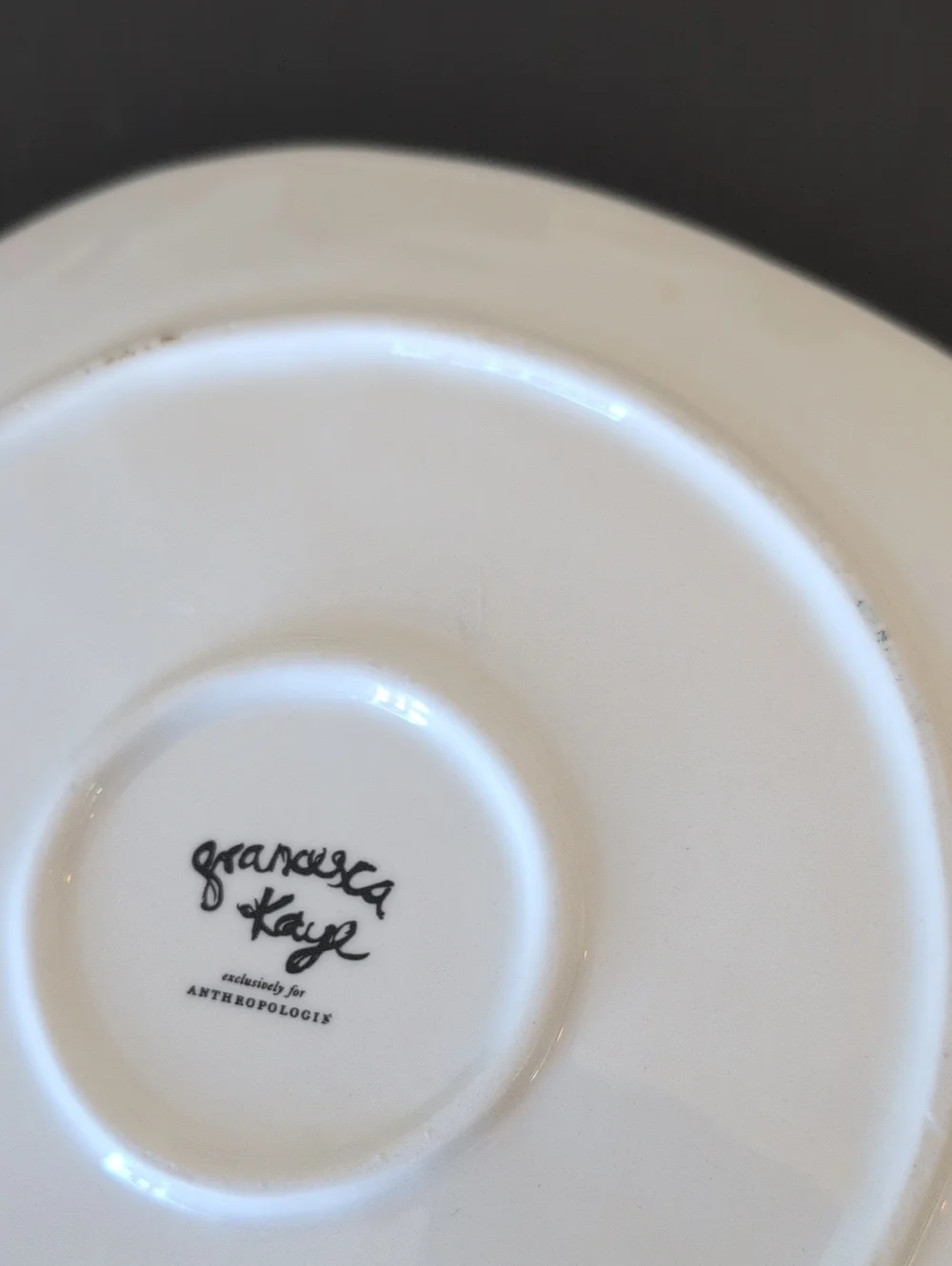 Anthropologie Francesca Kaye Hand Painted Stoneware Dessert Plate. 8.75